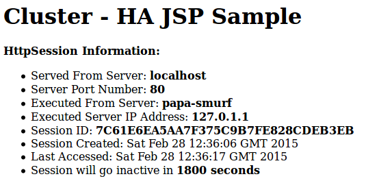 Cluster - HA JSP Sample